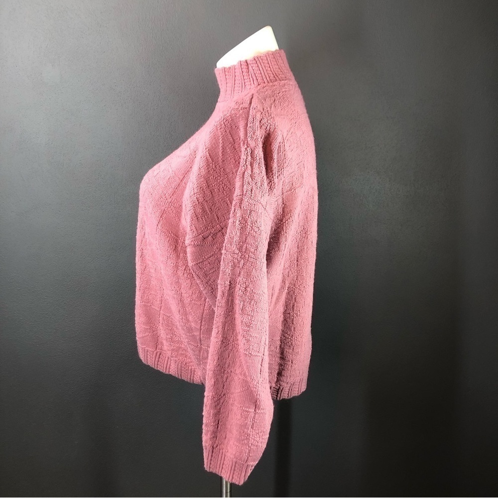 College Point Dusty Rose Pink Mock Neck Knit Sweater - Picture 3 of 7
